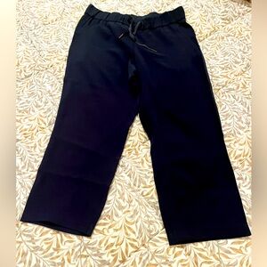 Lululemon, navy blue, On The Fly 7/8 Crop Pants.